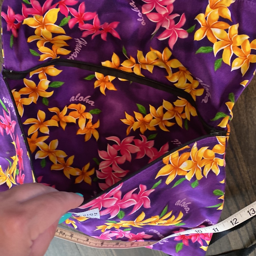 Hawaii String Backpack Cinch Backpack Purple Flor… - image 5